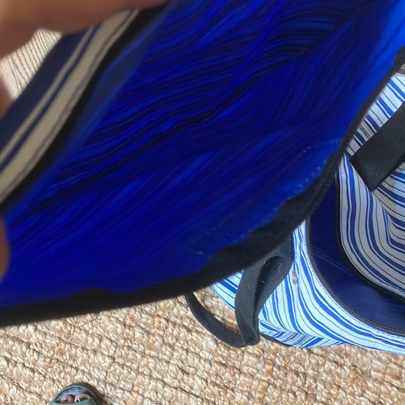 Jack Spade Duffle bag Blue  white stripe Nylon Boat sail travel  - NWT - Picture 8 of 11